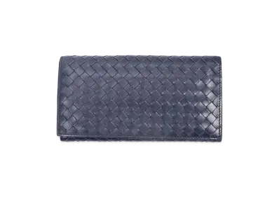 Bottega Veneta Intrecciato Leather Wallet "Blue"