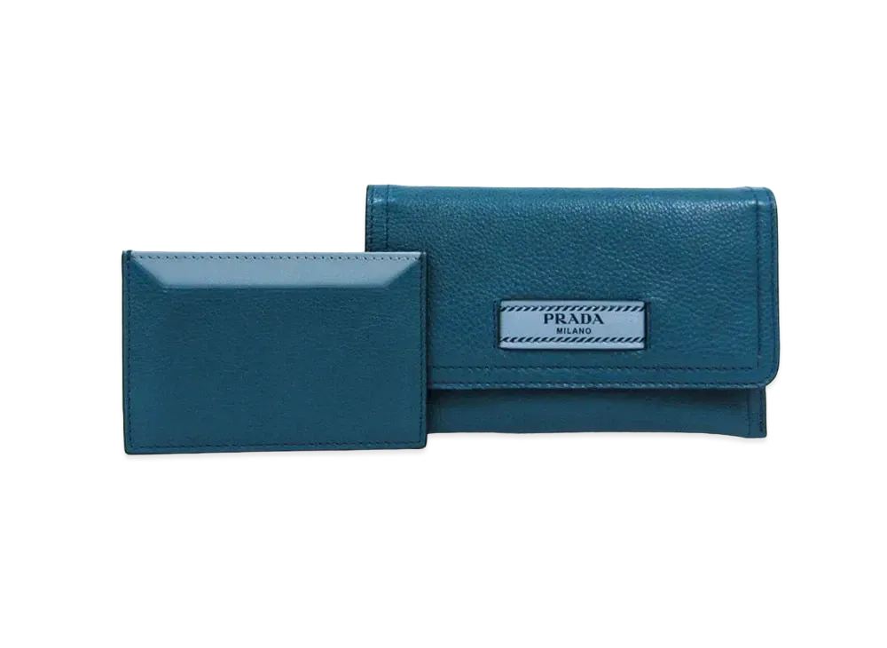 PRADA Leather Card Case "Blue"