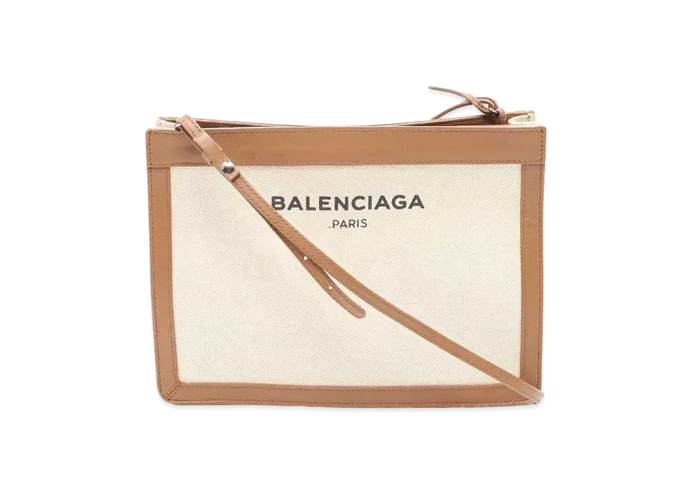 バレンシアガ ネイビーポシェット "ブラウン"