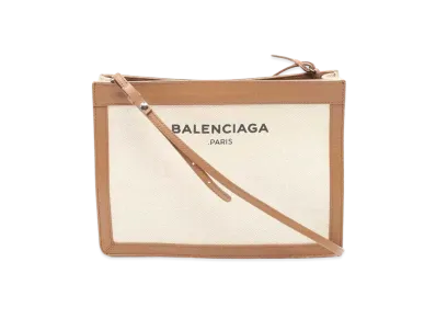 Balenciaga Navy Pochette "Brown"
