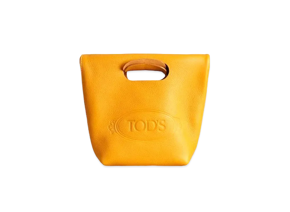 TOD'S Shopping Tote In Leather Mini "Yellow"