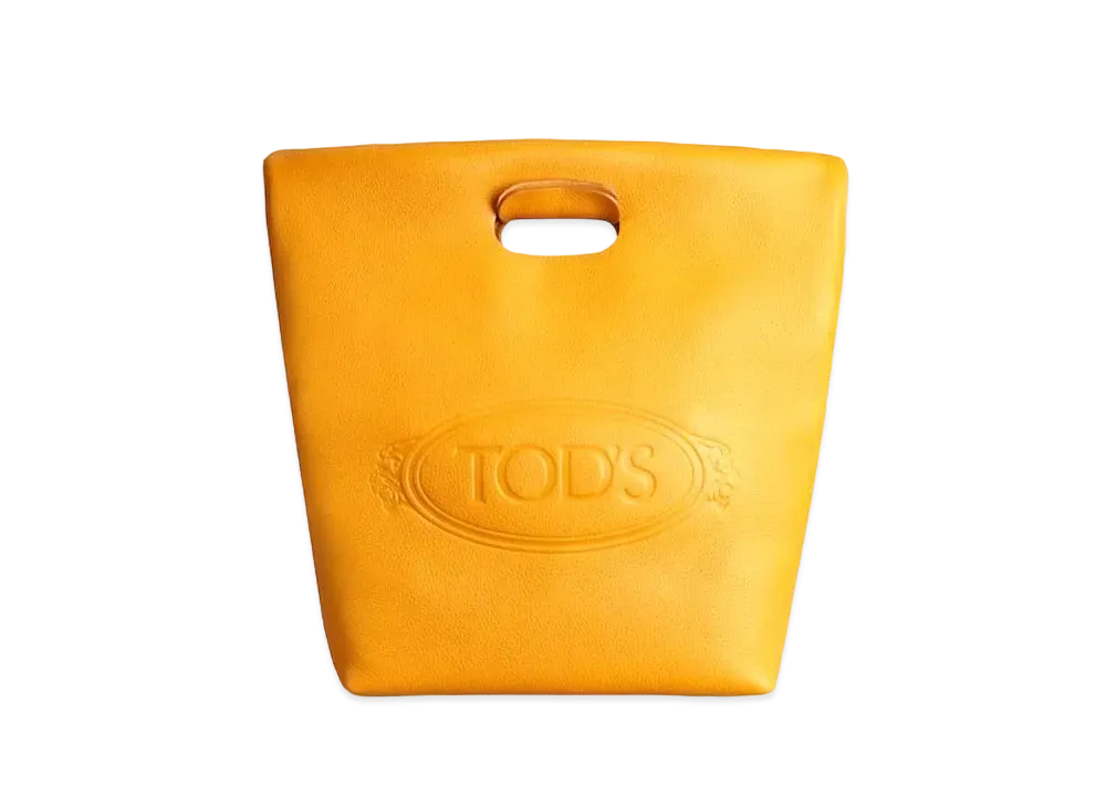 TOD'S Shopping Tote In Leather Medium "Yellow"