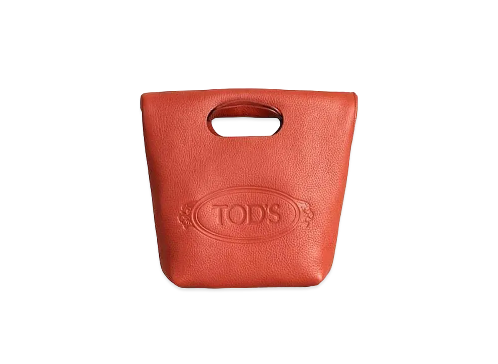 TOD'S Shopping Tote In Leather Mini "Orange"