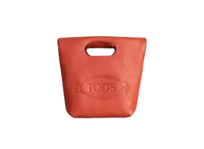 TOD'S Shopping Tote In Leather Mini "Orange"