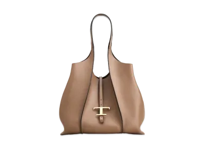 TOD'S Timeless Shopping Bag In Leather Medium "Brown"