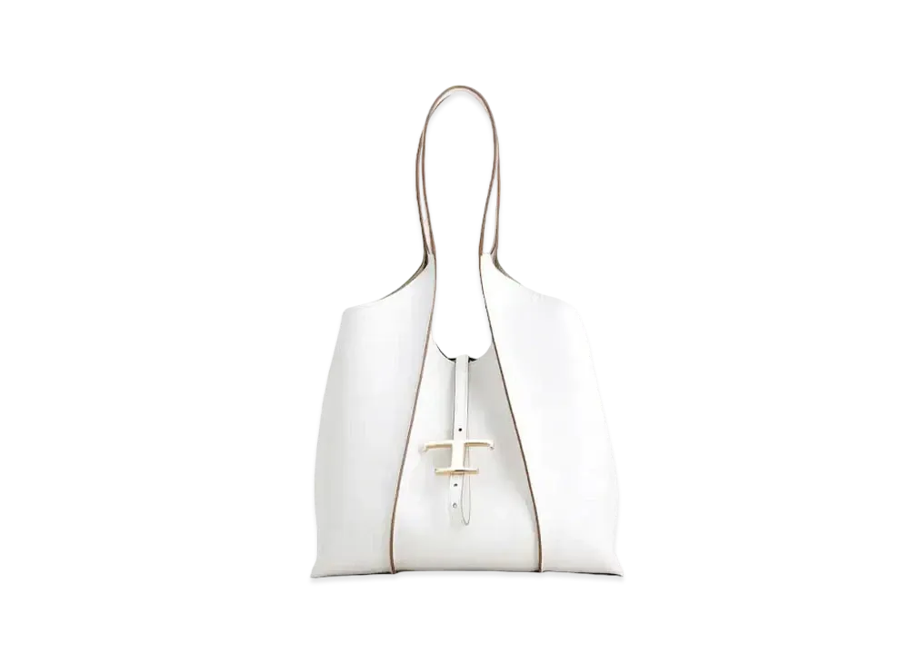 TOD'S Timeless Shopping Bag In Leather Small "White"