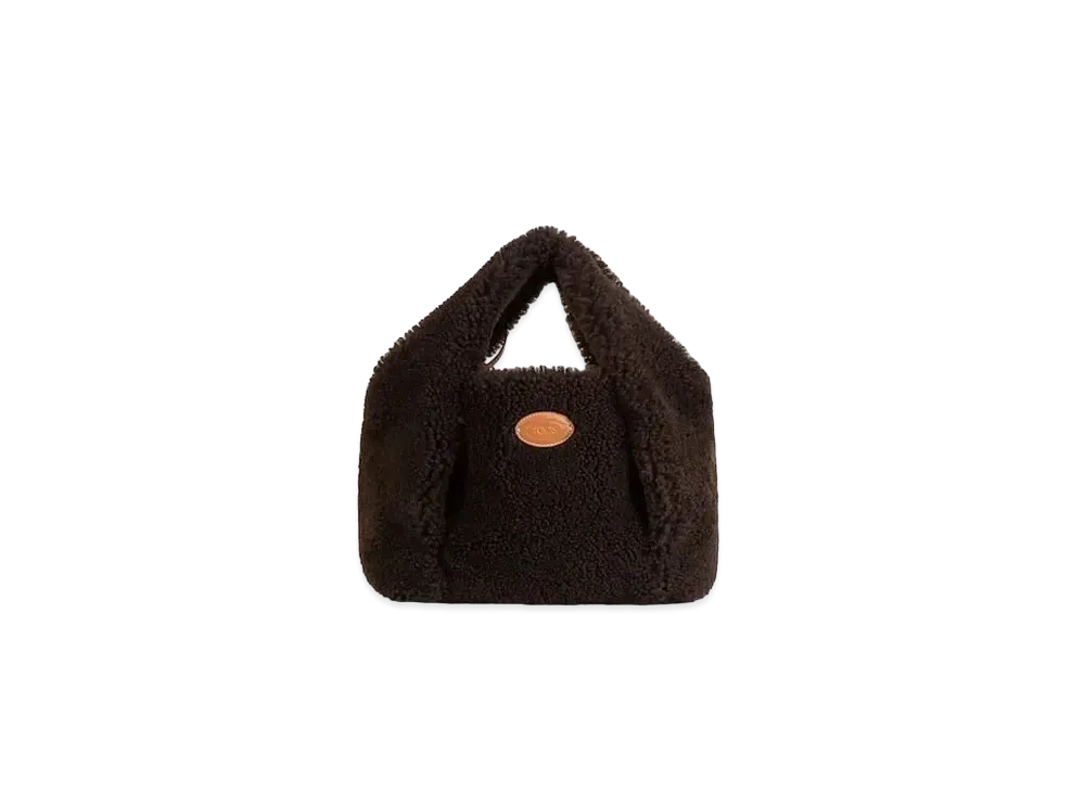 TOD'S Shirt Shopping Bag In Sheepskin Mini "Brown"