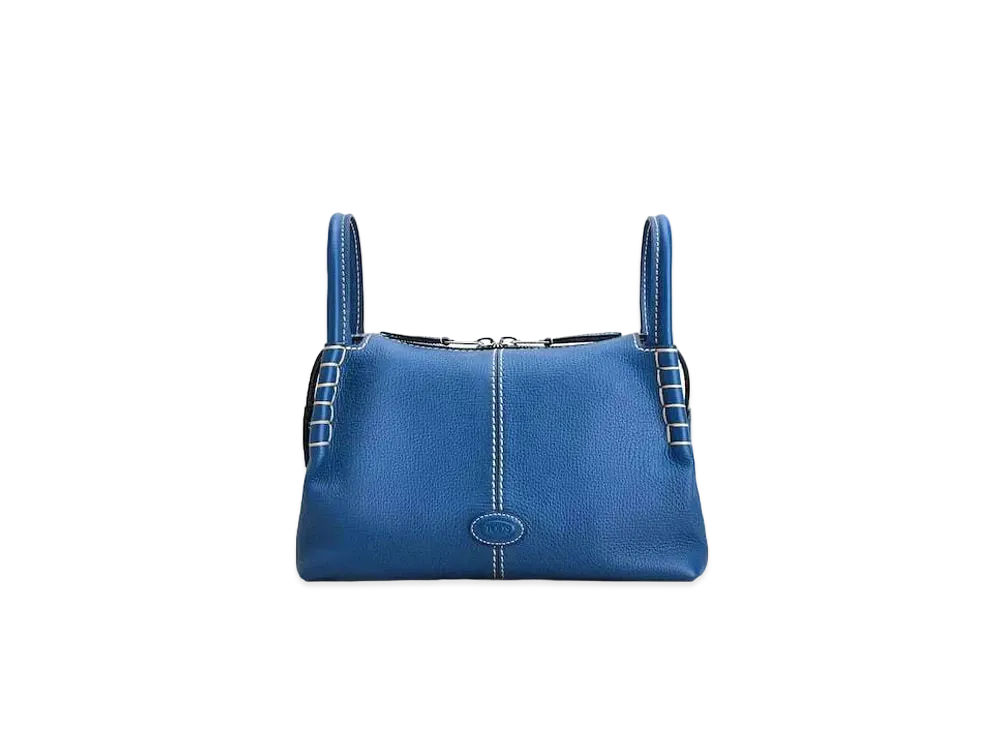 TOD'S Boston Bag In Leather Small "Blue"