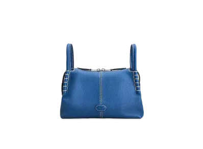 TOD'S Boston Bag In Leather Small "Blue"