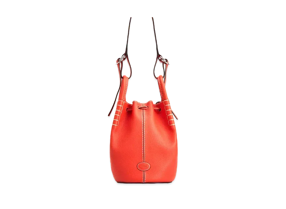 TOD'S Bucket Bag In Leather Mini "Orange"