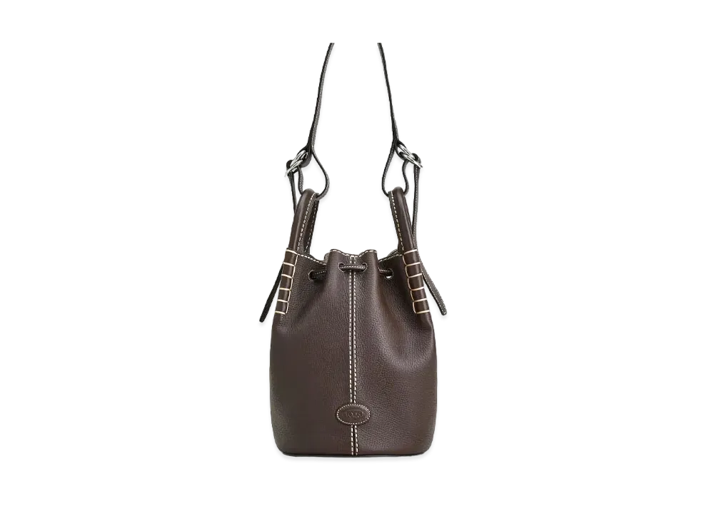 TOD'S Bucket Bag In Leather Mini "Brown"