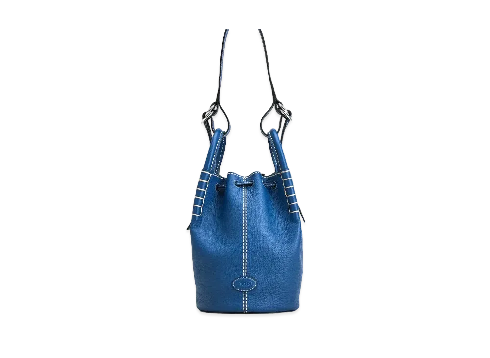 TOD'S Bucket Bag In Leather Mini "Blue"
