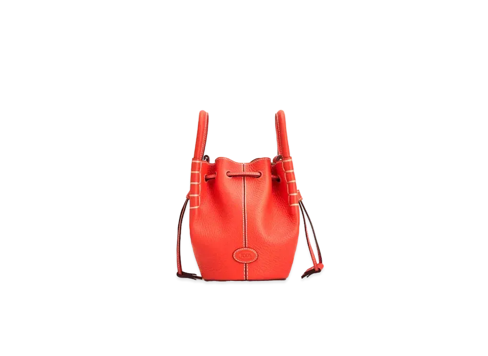 TOD'S Bucket Bag In Leather Micro "Orange"