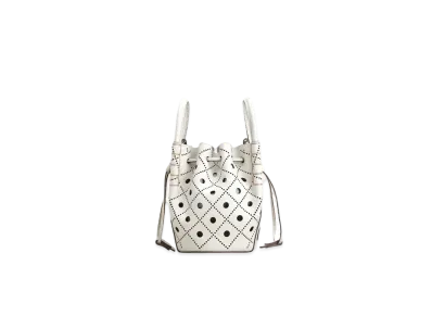 TOD'S Leather Bucket Bag Micro "White"