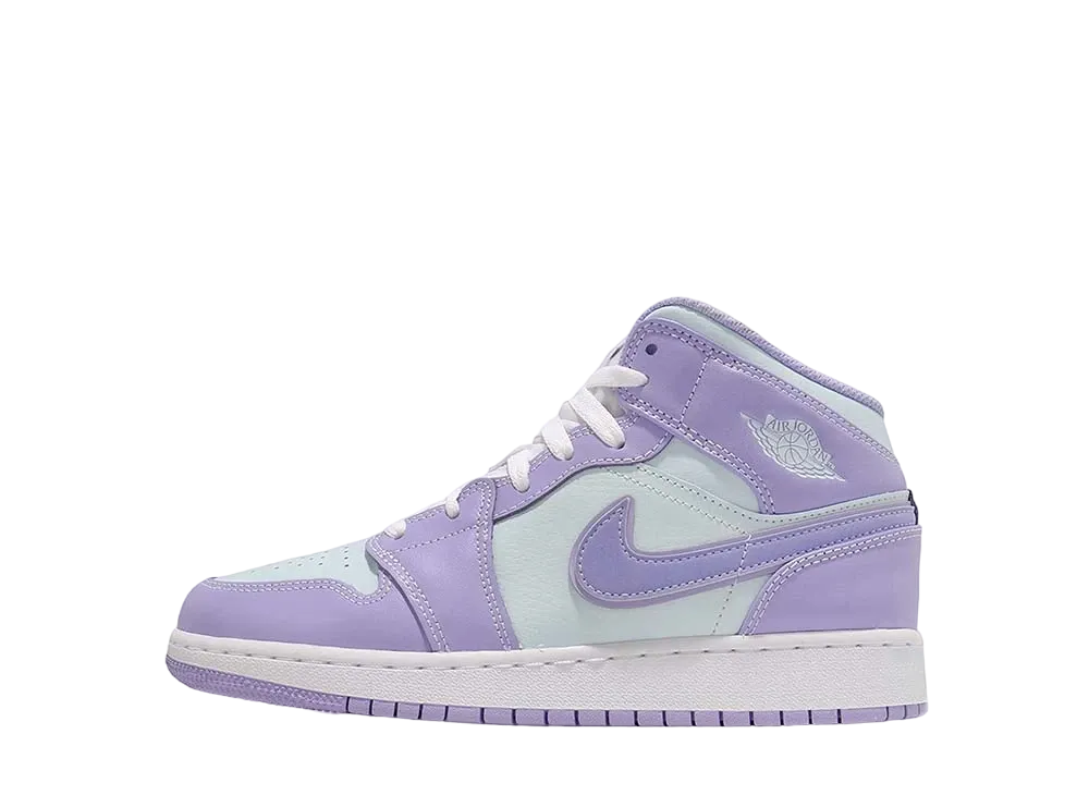 ナイキ GS エアジョーダン 1ミッド "パープル アクア"