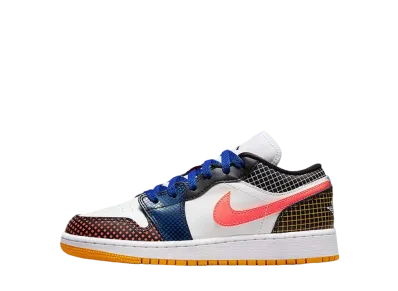 ナイキGS エアジョーダン 1ロー "MMD マルチカラー グリッド"