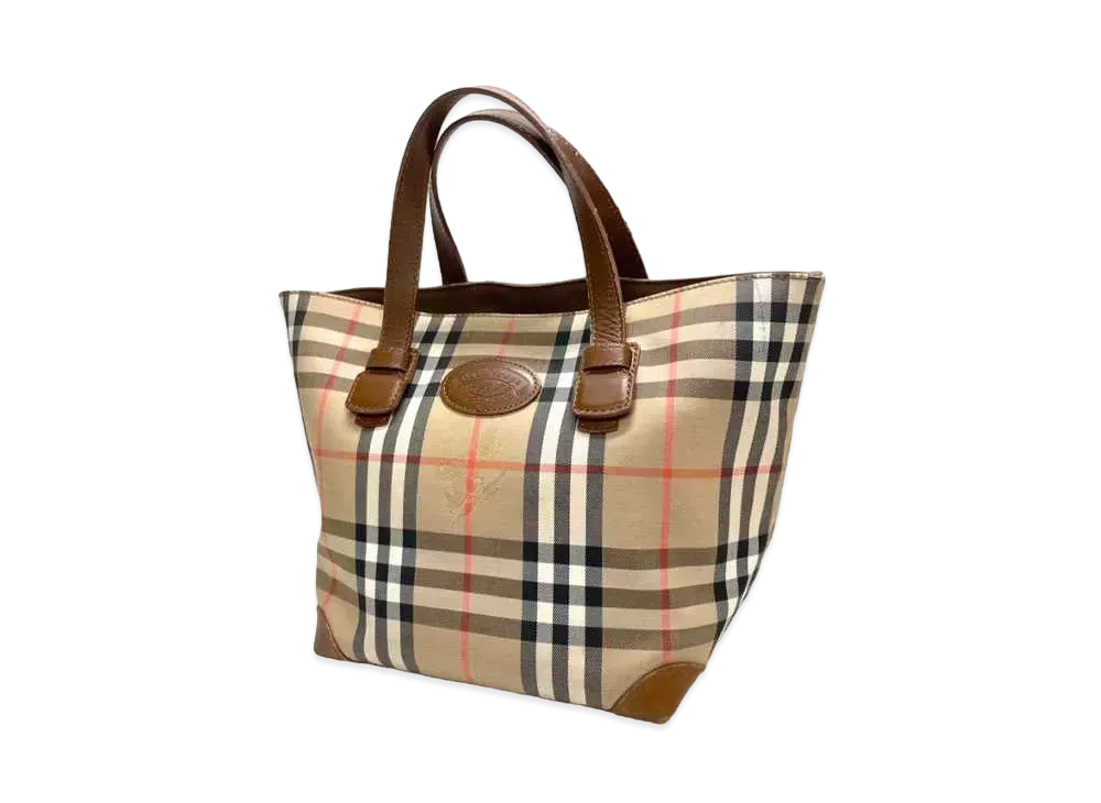 バーバリー ビンテージ チェックトートバッグ