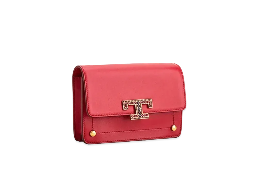 TOD'S Leather T Timeless Belt Bag Micro Valentine's Day Edition "Red"