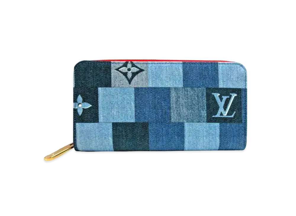 Louis Vuitton Monogram Denim Square Zippy Wallet "Blue"