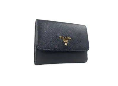 PRADA Saffiano W Hook Bicolor Wallet "Pink"