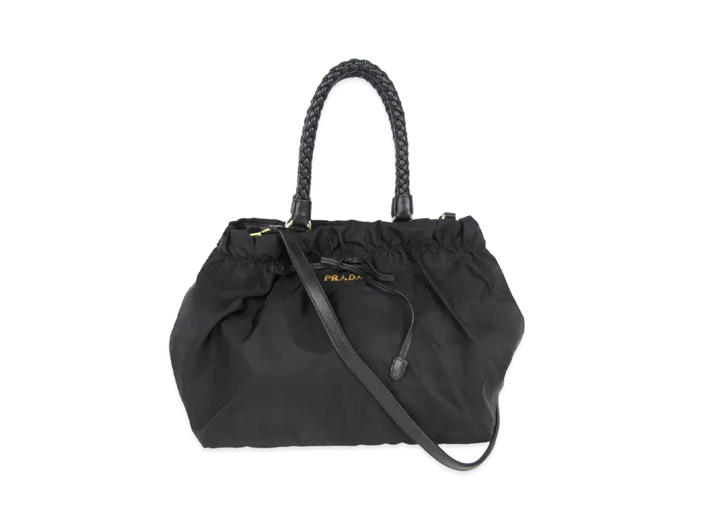 PRADA 2Way Nylon Shoulder Bag "Black"