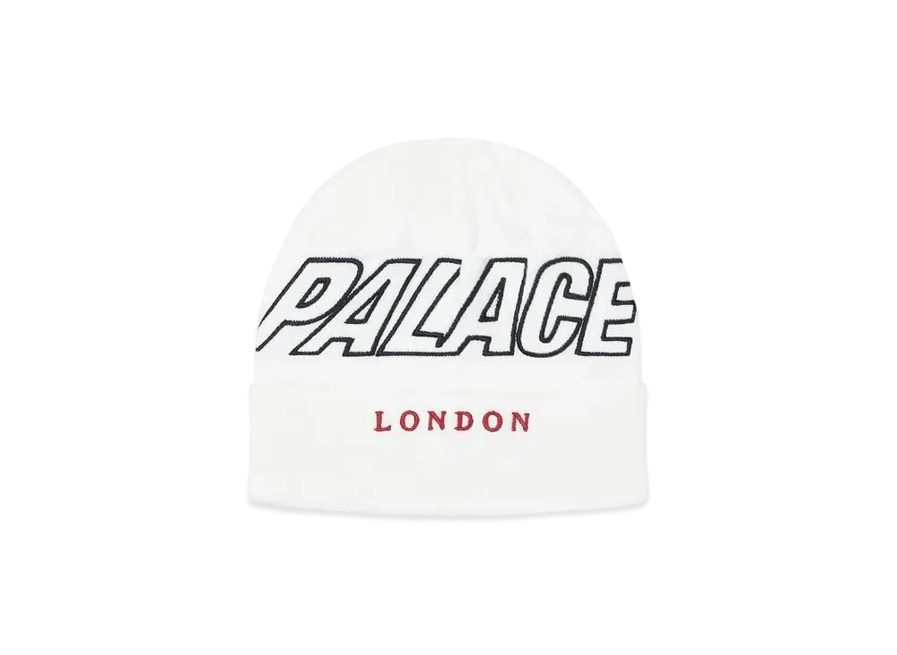 PALACE P-LONDON BEANIE "White"