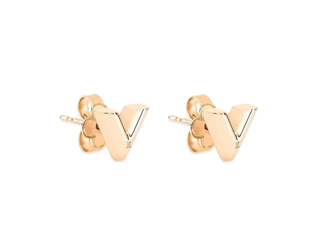 Louis Vuitton Essential V Stud Earrings "Rose Gold"