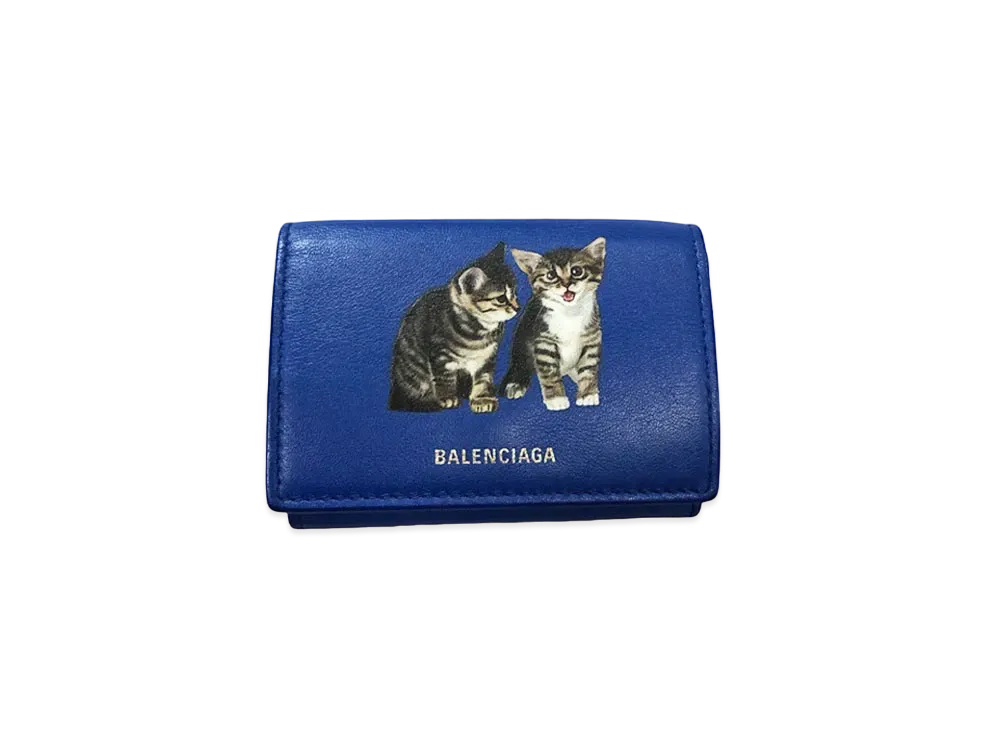 Balenciaga Mini Wallet Cat "Blue"