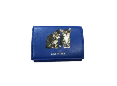 Balenciaga Mini Wallet Cat "Blue"