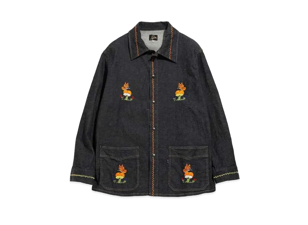Needles P&M EMB. JACKET - 10.5OZ C/L/PU DENIM "Indigo"