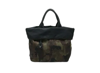 PRADA Reversible Nylon Tote "Black/Camouflage"