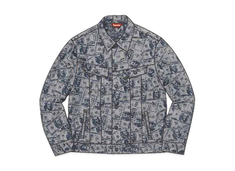 Supreme 100 Dollar Bill Trucker Jacket "Blue"