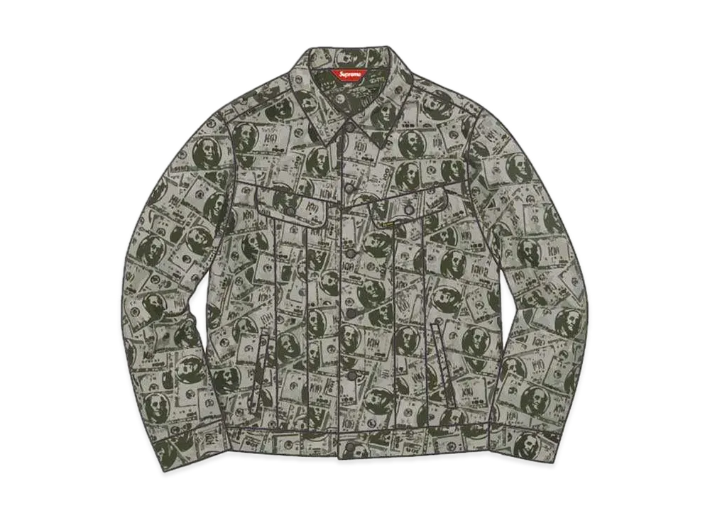 Supreme 100 Dollar Bill Trucker Jacket "Olive"