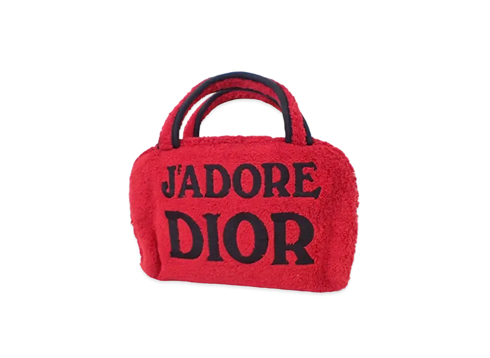Dior Pile Fabric Mini Pouch "Red"