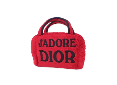 Dior Pile Fabric Mini Pouch "Red"