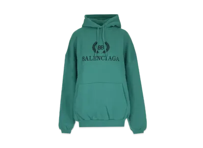 BALENCIAGA Logo Print Hooded SweatShirts "Green"