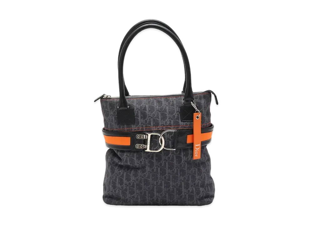 Dior Flight Line Tote Bag Canvas Leather "Navy/Black/Orange"