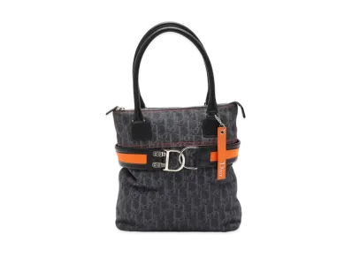Dior Flight Line Tote Bag Canvas Leather "Navy/Black/Orange"