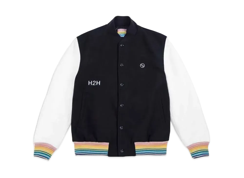 HH Border Stripe Rib Award Jacket "Black White"
