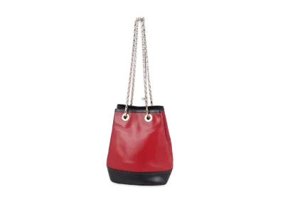 CELINE Bicolor Chain Shoulder Bag "Red/Black"