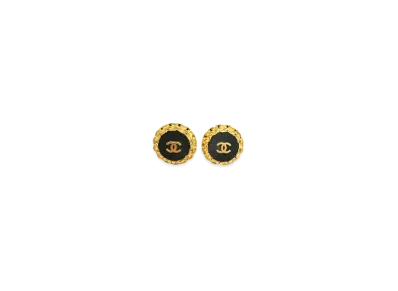 CHANEL Coco Mark Earrings "Gold/Black"