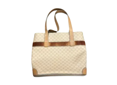 CELINE Macadam PVC Leather Tote Bag "Beige"