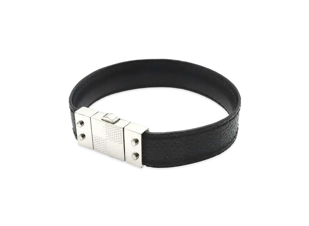 Louis Vuitton Damier Graphite Leather Bangle "Black"