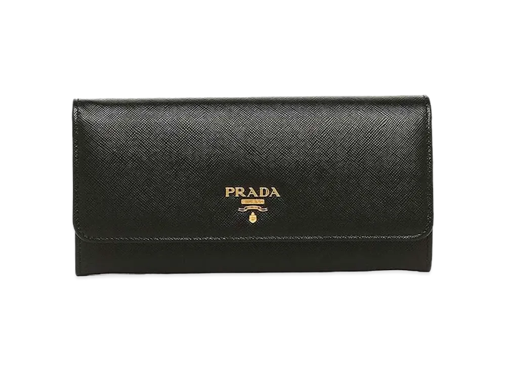 プラダ サフィアーノ バイカラー 長財布 カードケース付 "ブラック/ピンク" 1MH132 ZLP F061H