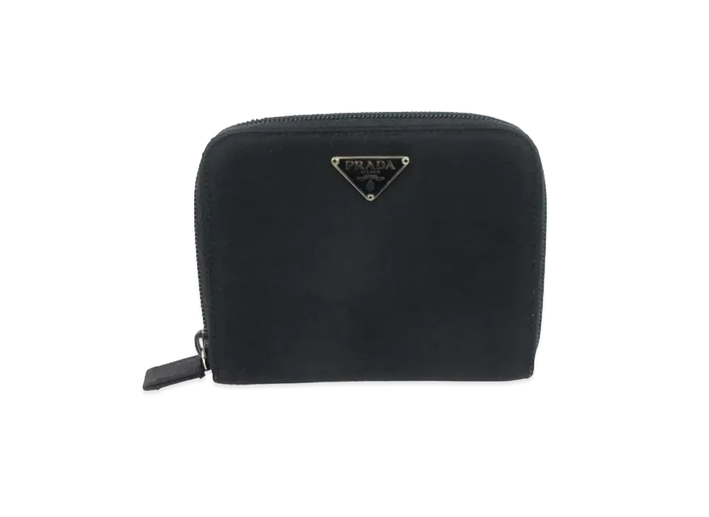 PRADA Nylon Compact Zip Wallet "Black"