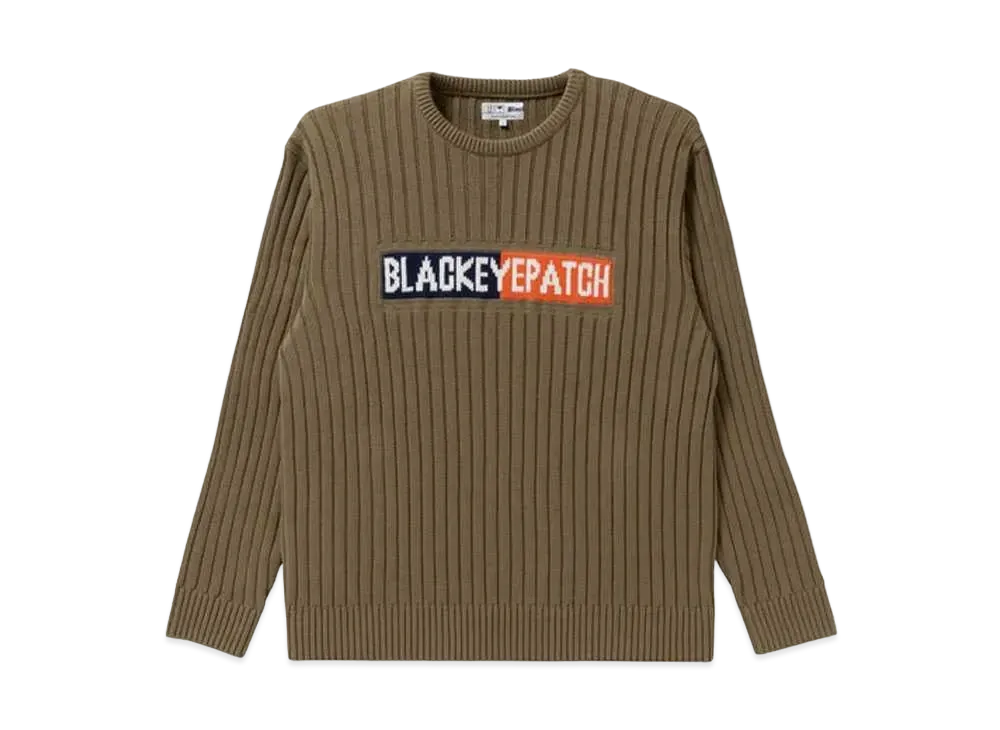 BlackEyePatch 2 TONE LOGO KNIT SWEATER "Olive"