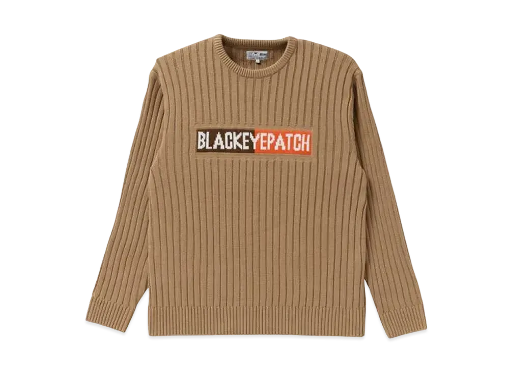 BlackEyePatch 2 TONE LOGO KNIT SWEATER "Beige"
