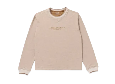 BlackEyePatch BEEZ-EYE-P SCRIPT LOGO LIGHT-WEIGHT CREW SWEAT "Brown"