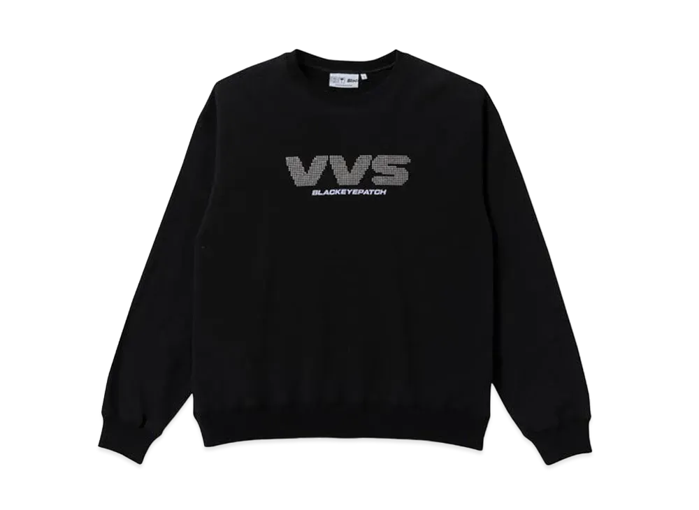 BlackEyePatch VVS RHINESTONE CREW SWEAT "Black"