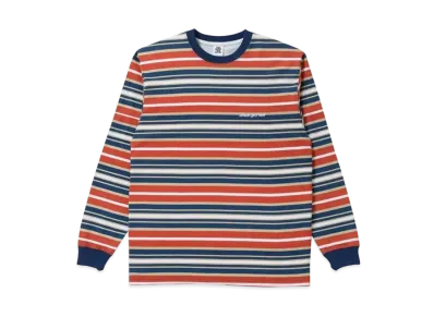 BlackEyePatch ROYAL SCRIPT BORDERED L/S TEE "Blue/Red"